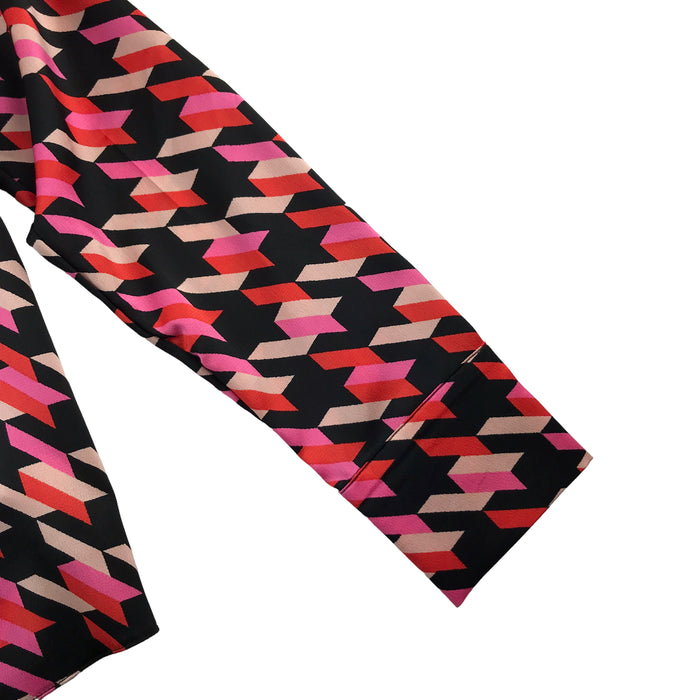 Primark womens S pink red and black graphic blouse