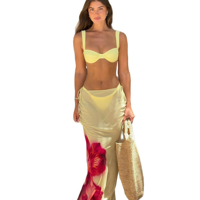 Printed Bikini - 3 Piece Swimsuit Set