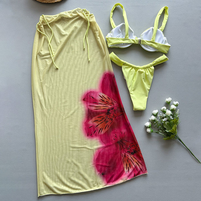 Printed Bikini - 3 Piece Swimsuit Set