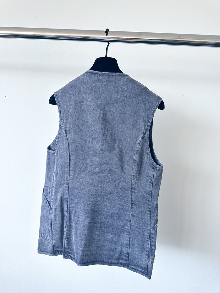Private White V.C Navy Gilet Worksuit Jerkin