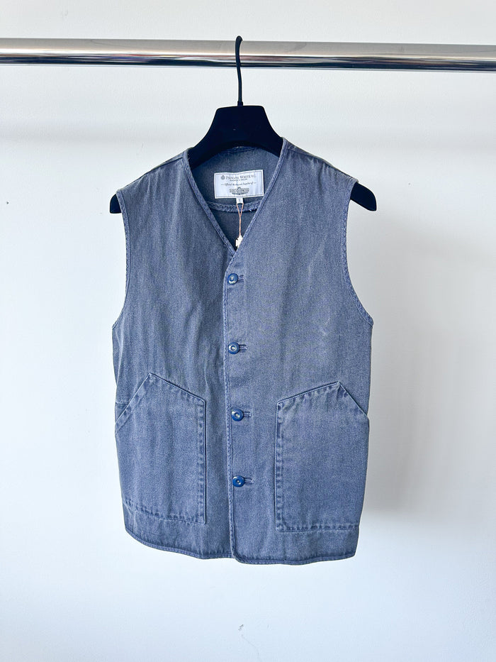 Private White V.C Navy Gilet Worksuit Jerkin