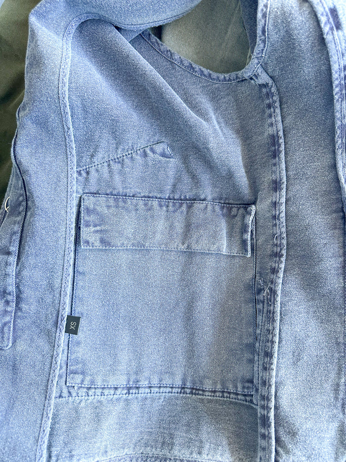Private White V.C Navy Gilet Worksuit Jerkin