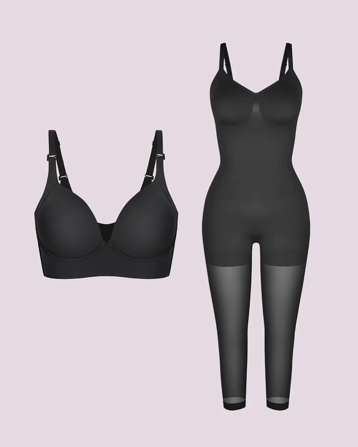 Full Coverage Bodysuit + Push-Up Bra Bundle