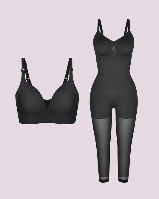 Full Coverage Bodysuit + Push-Up Bra Bundle