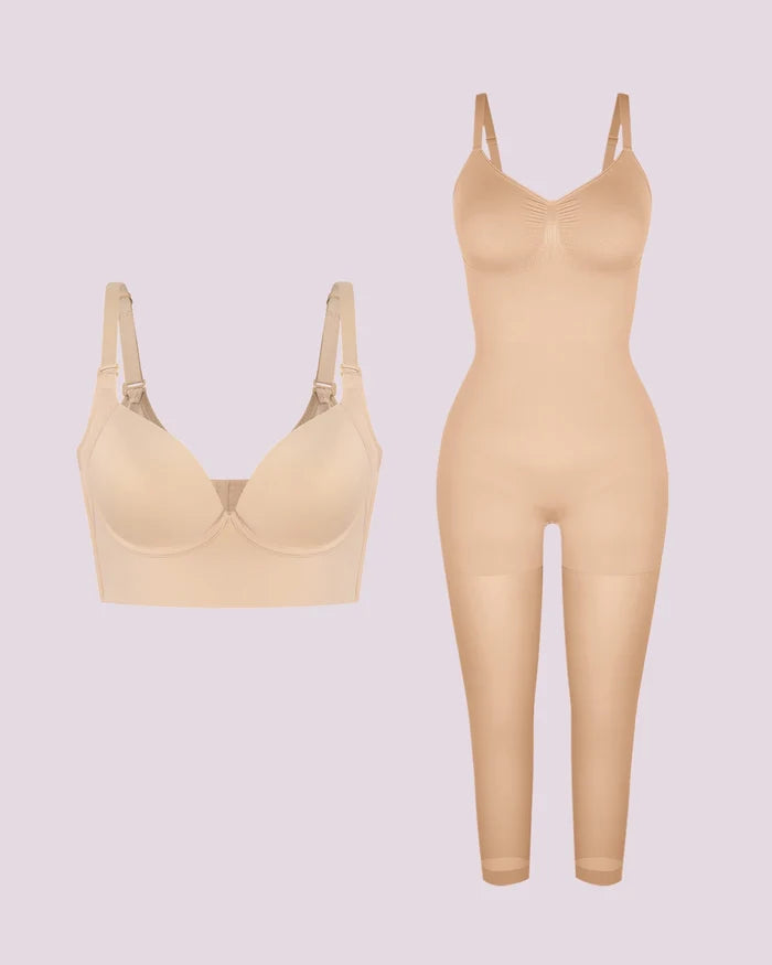 Full Coverage Bodysuit + Push-Up Bra Bundle