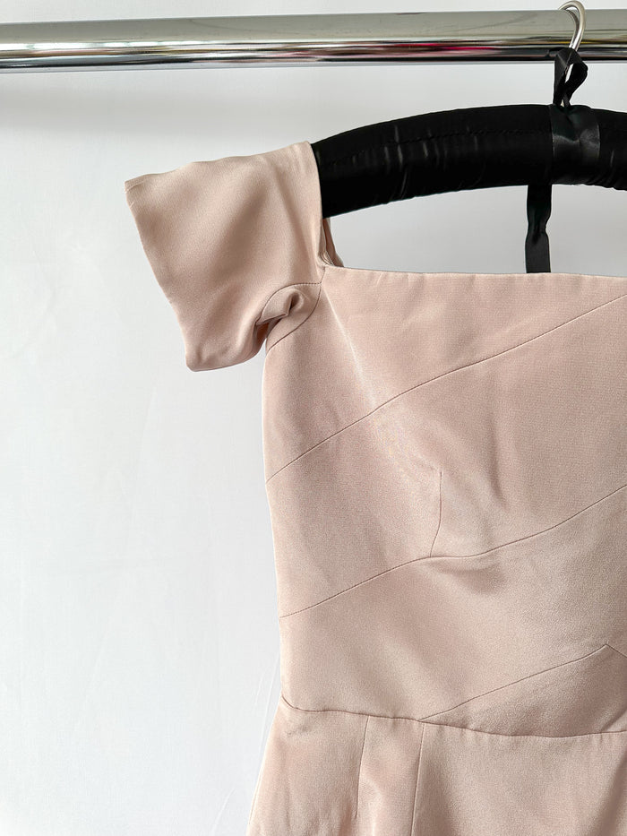 Raey Pink Off The Shoulder Mini Dress