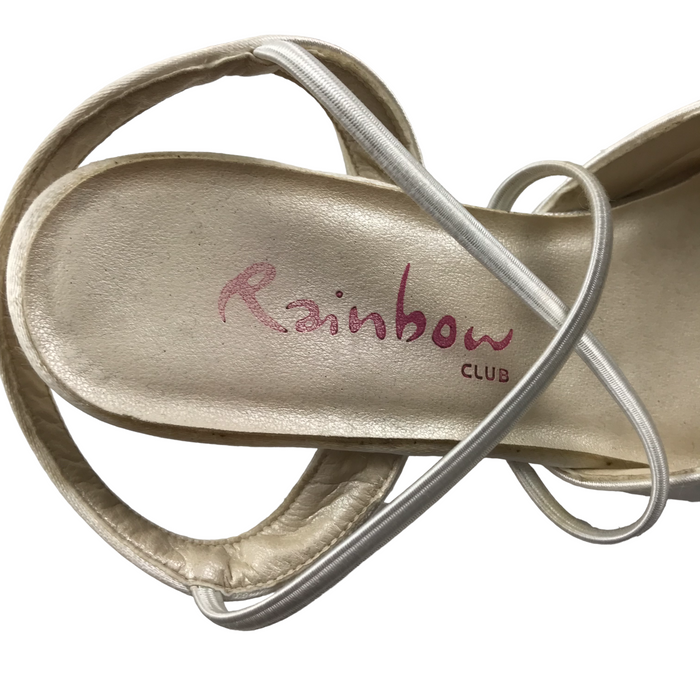 Rainbow Club White Heel Sandals Shoe Size 1
