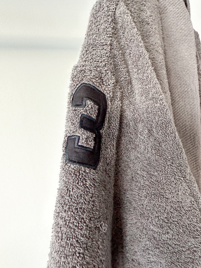 Ralph Lauren Grey Pony Embroidered Cotton Bath Robe