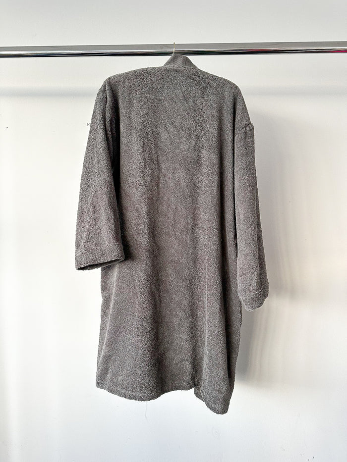 Ralph Lauren Grey Pony Embroidered Cotton Bath Robe