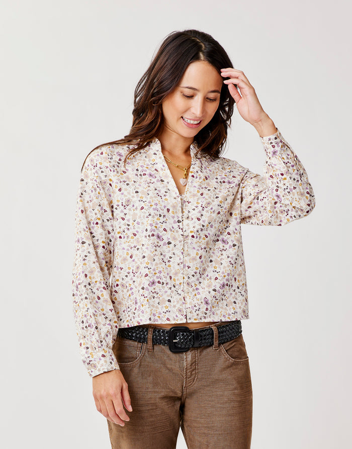 Reagan Twill Long Sleeve: Cloud Floral