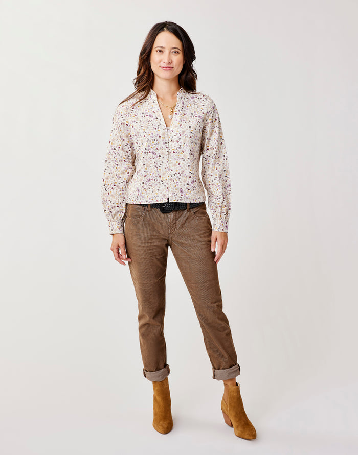 Reagan Twill Long Sleeve: Cloud Floral