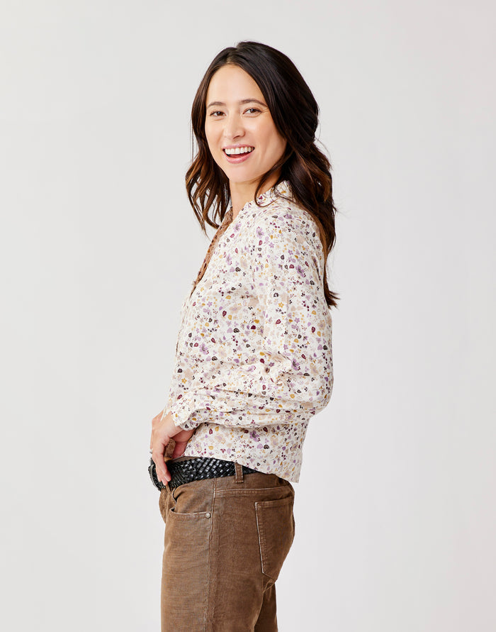 Reagan Twill Long Sleeve: Cloud Floral