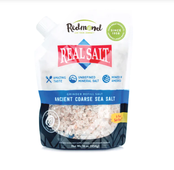 Real Salt Pouch Grinder Ancient Coarse Salt 16oz