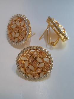 PINK BOLD STYLE FULL MOON EARRINGS - NATASHAHS