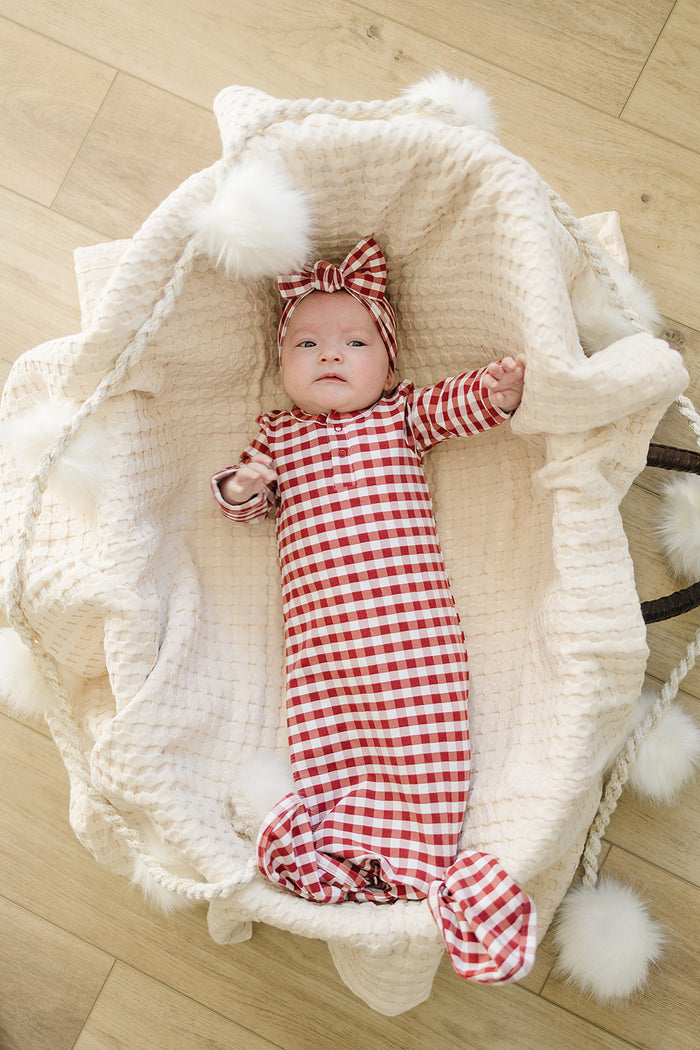 Red Gingham Head Wrap