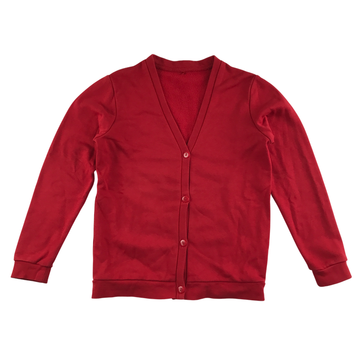Red girls jersey school cardigan