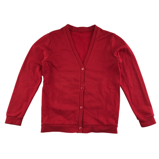 Red girls jersey school cardigan