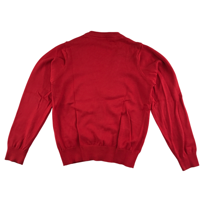 Red girls plain school cardigan