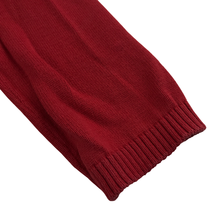Red girls scallop neck school cardigan