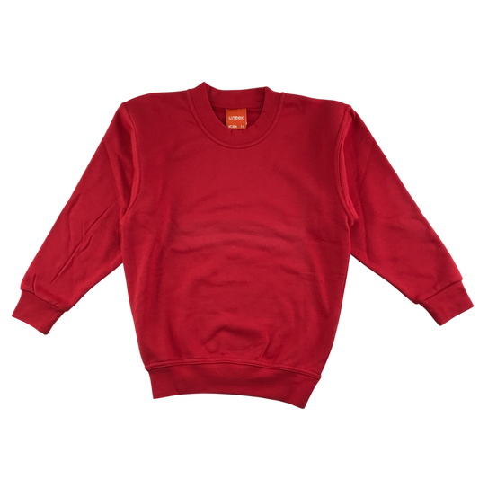 Red unisex crew neck sweatshirt school jumper
