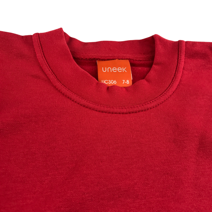 Red unisex crew neck sweatshirt school jumper
