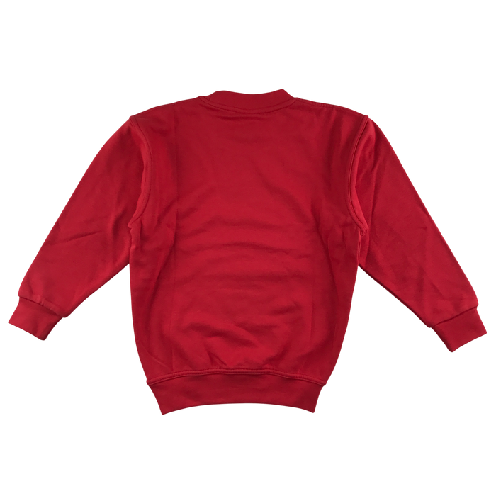 Red unisex crew neck sweatshirt school jumper