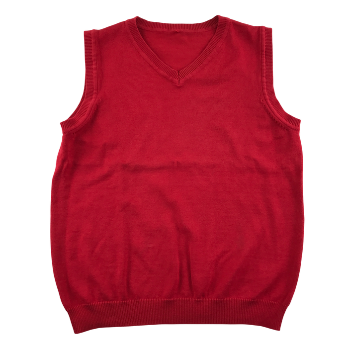 Red unisex v-neck school tank top