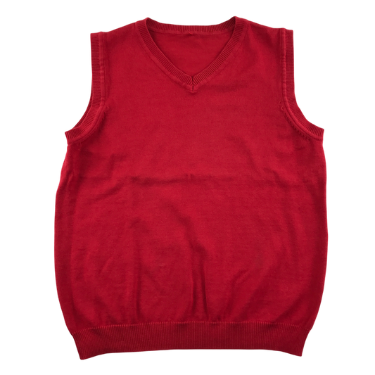 Red unisex v-neck school tank top