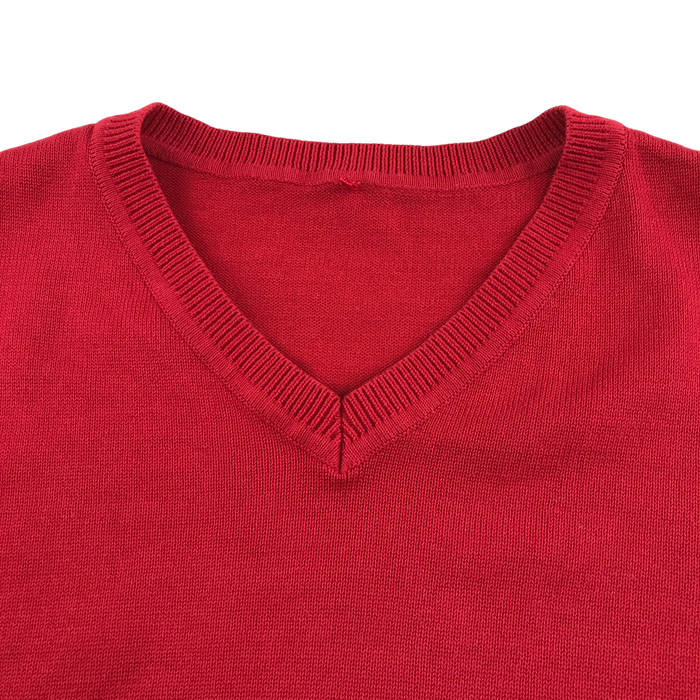 Red unisex v-neck school tank top