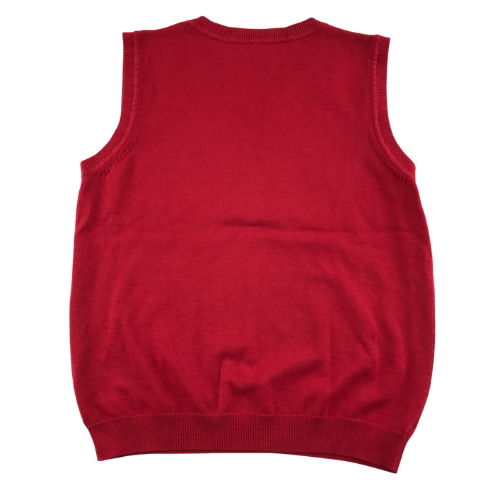 Red unisex v-neck school tank top