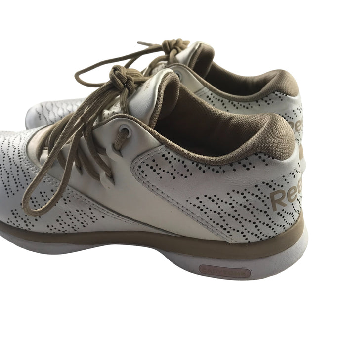 Reebok size UK 3 white gold smoothfit trainers
