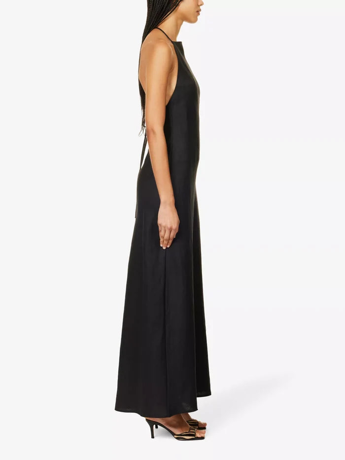 REFORMATION Selia Halterneck Strappy Open Back Linen Maxi Dress - House Of Huntington