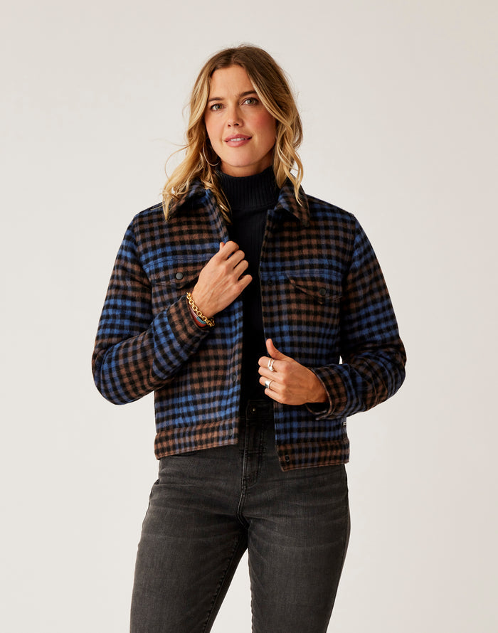 Rhea Wool Trucker: Dk. Brown Plaid - FINAL SALE