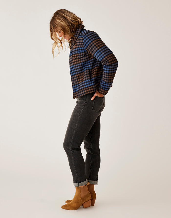 Rhea Wool Trucker: Dk. Brown Plaid - FINAL SALE