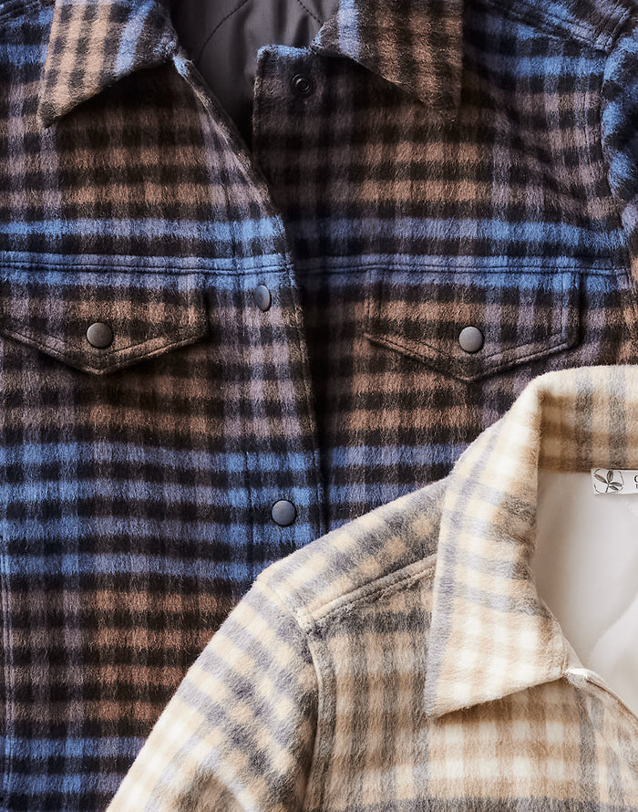 Rhea Wool Trucker: Dk. Brown Plaid - FINAL SALE