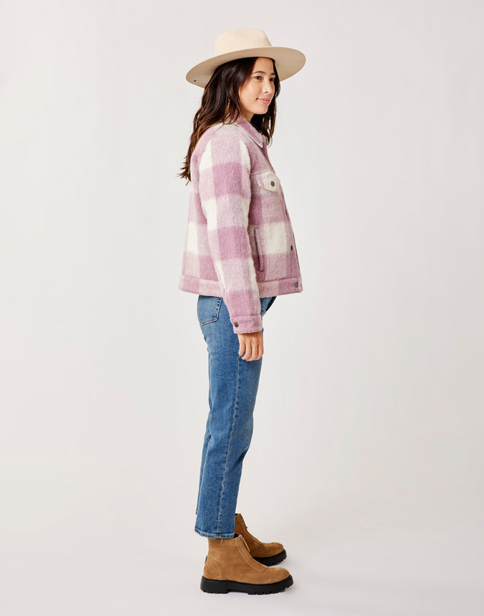 Rhea Wool Trucker: Orchid Plaid - FINAL SALE