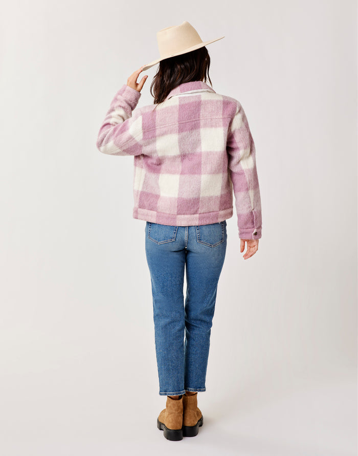 Rhea Wool Trucker: Orchid Plaid - FINAL SALE
