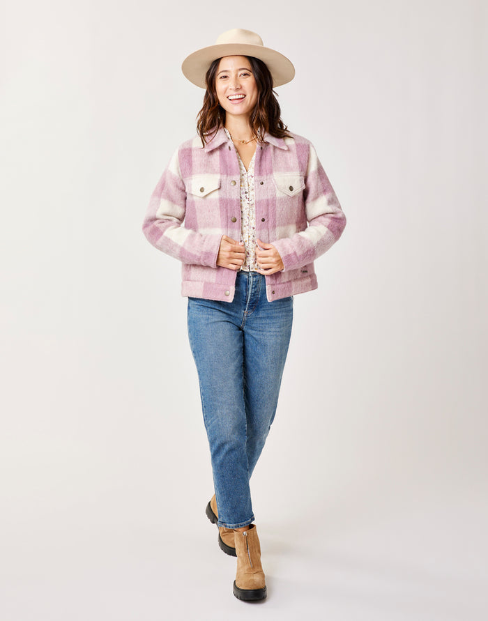 Rhea Wool Trucker: Orchid Plaid - FINAL SALE