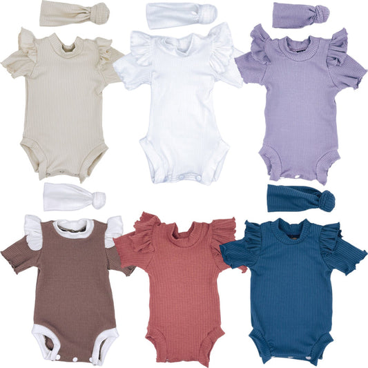 Ribbed Ruffle Onesie Set