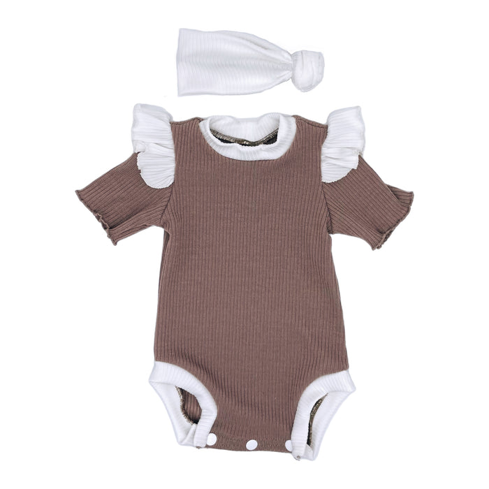 Ribbed Ruffle Onesie Set