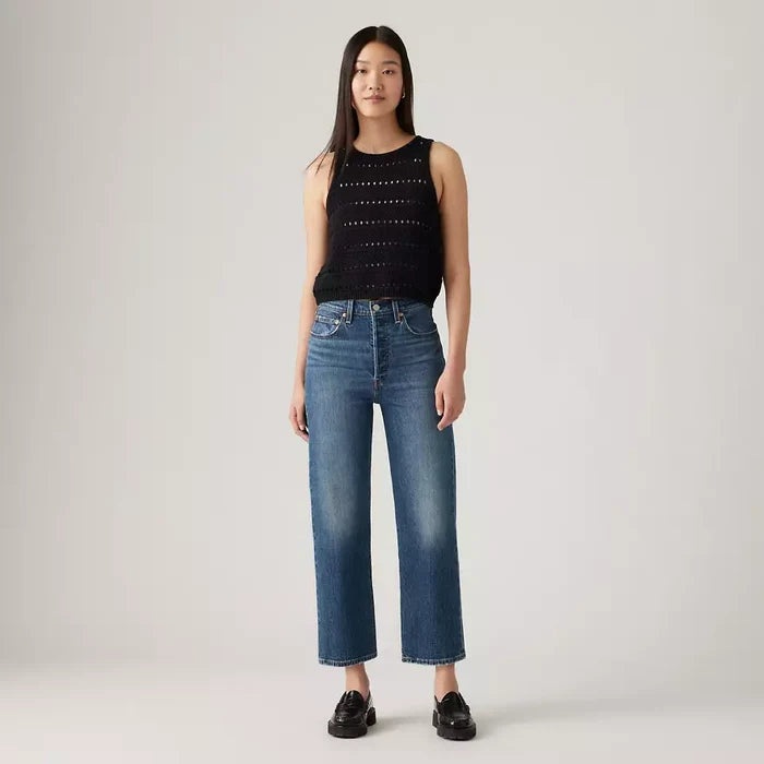Ribcage Straight Ankle 27" Jean - On My Honor - Dark Wash