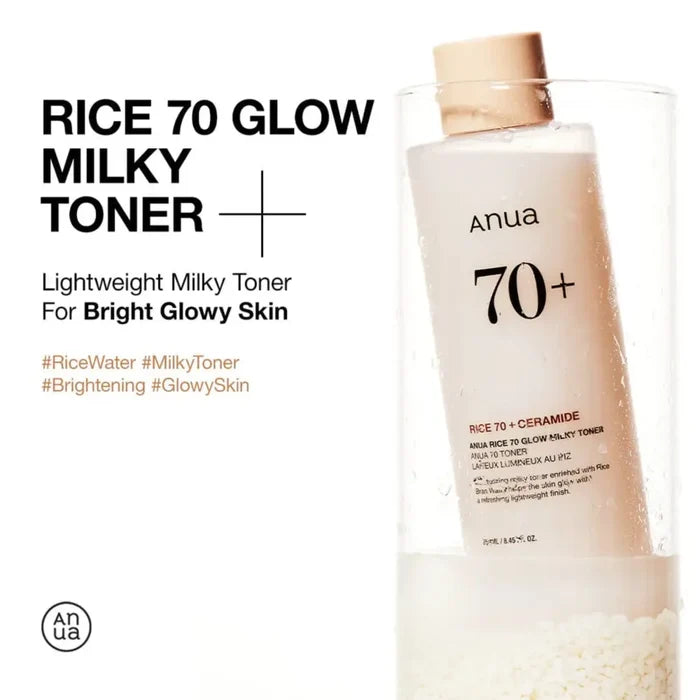 Rice 70 Glow Milky Toner 250ml - and Pad Anua Toners