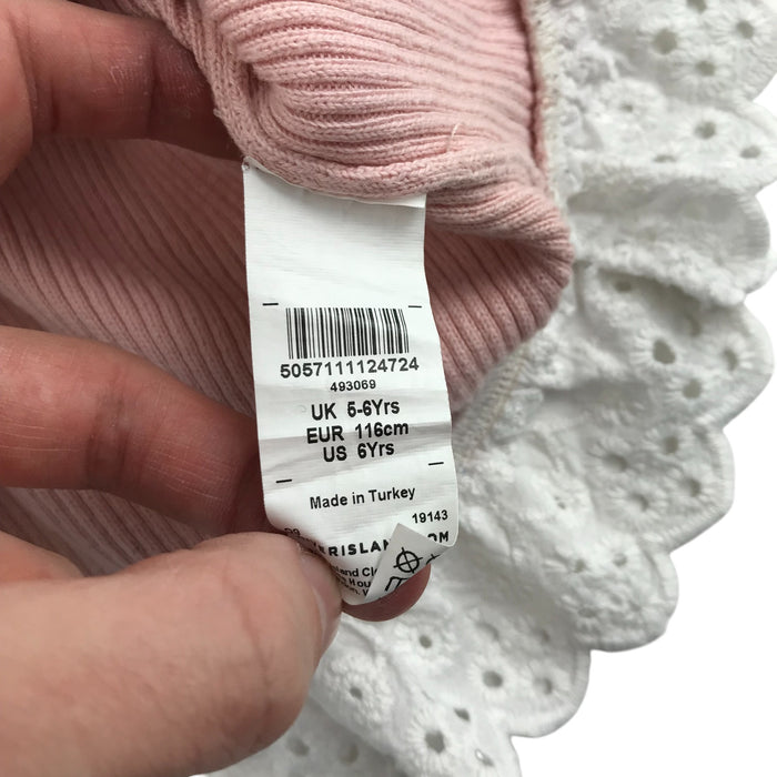 River Island 5-6 years pink with white frilled blouse