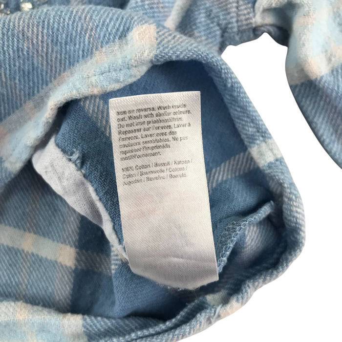 River Island shirt 7-8 years blue checked with gems cropped buttoned cotton shirt