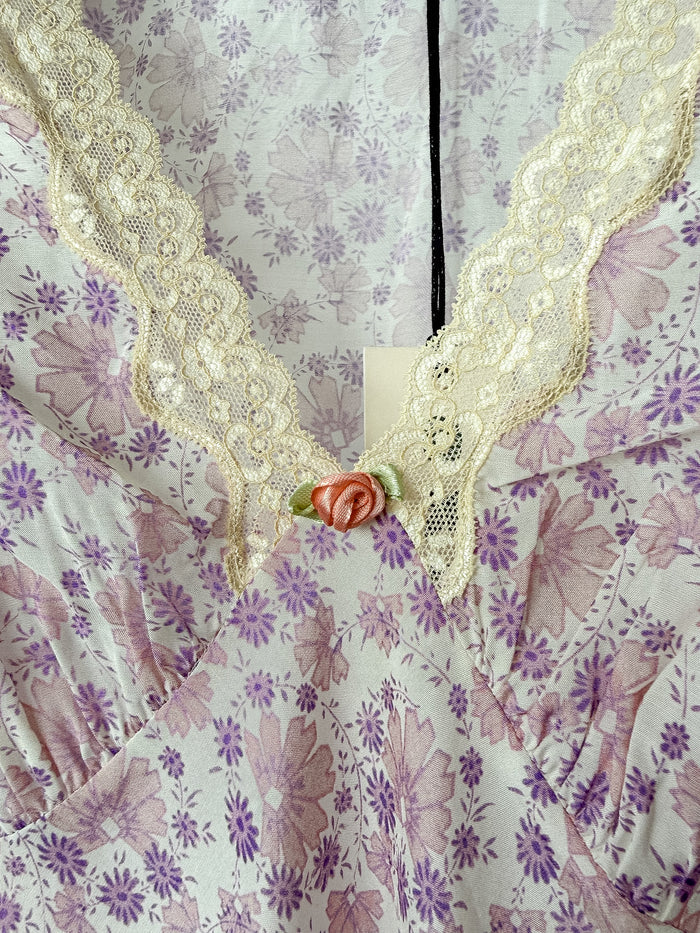 Rixo London Clarice Rose Detail Daisies Print Lilac Midi Dress