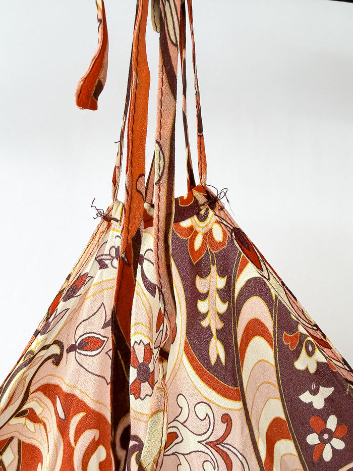 Rixo London Kamilla Paisley Criss Cross Halter Dress