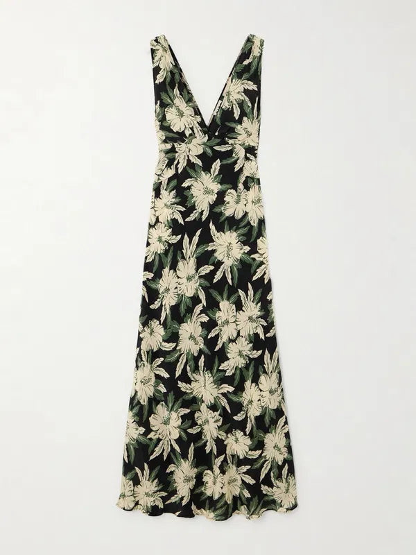 Rixo London Lauriane Floral Crepe De Chine Midi Dress