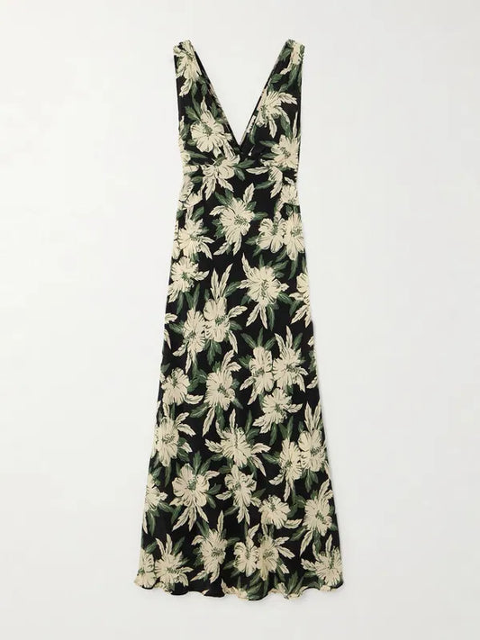 Rixo London Lauriane Floral Crepe De Chine Midi Dress