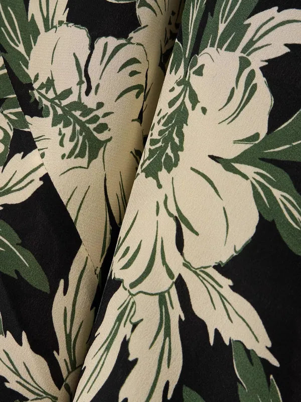 Rixo London Lauriane Floral Crepe De Chine Midi Dress