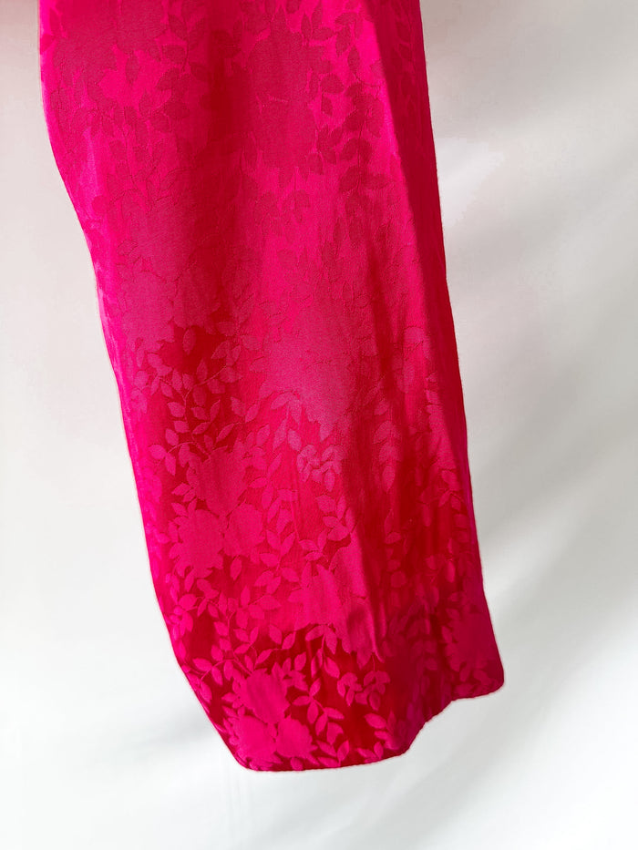Rixo London Pink Satin Floral Shrug Cardigan